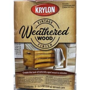 KRYLON VINTAGE FINISH Weathered Wood PAINT KIT, Distressing And Tint Spray {VV}